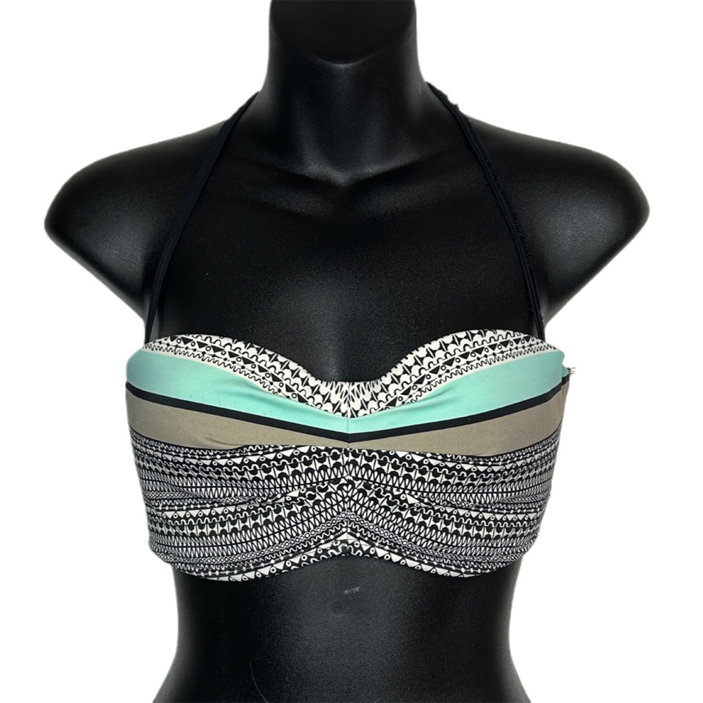 Body Glove Black White Turquoise Bikini top. Halter or strapless
